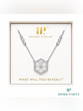 Bomb Party Halo Necklace - Two Hearts, one Memory Necklace Rhodium